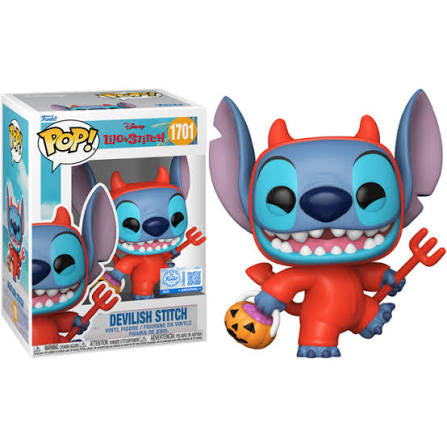 Funko Pop! Disney Lilo & Stitch - Devilish Stitch 1701 Funko Special Edition Figure + Pop Protector