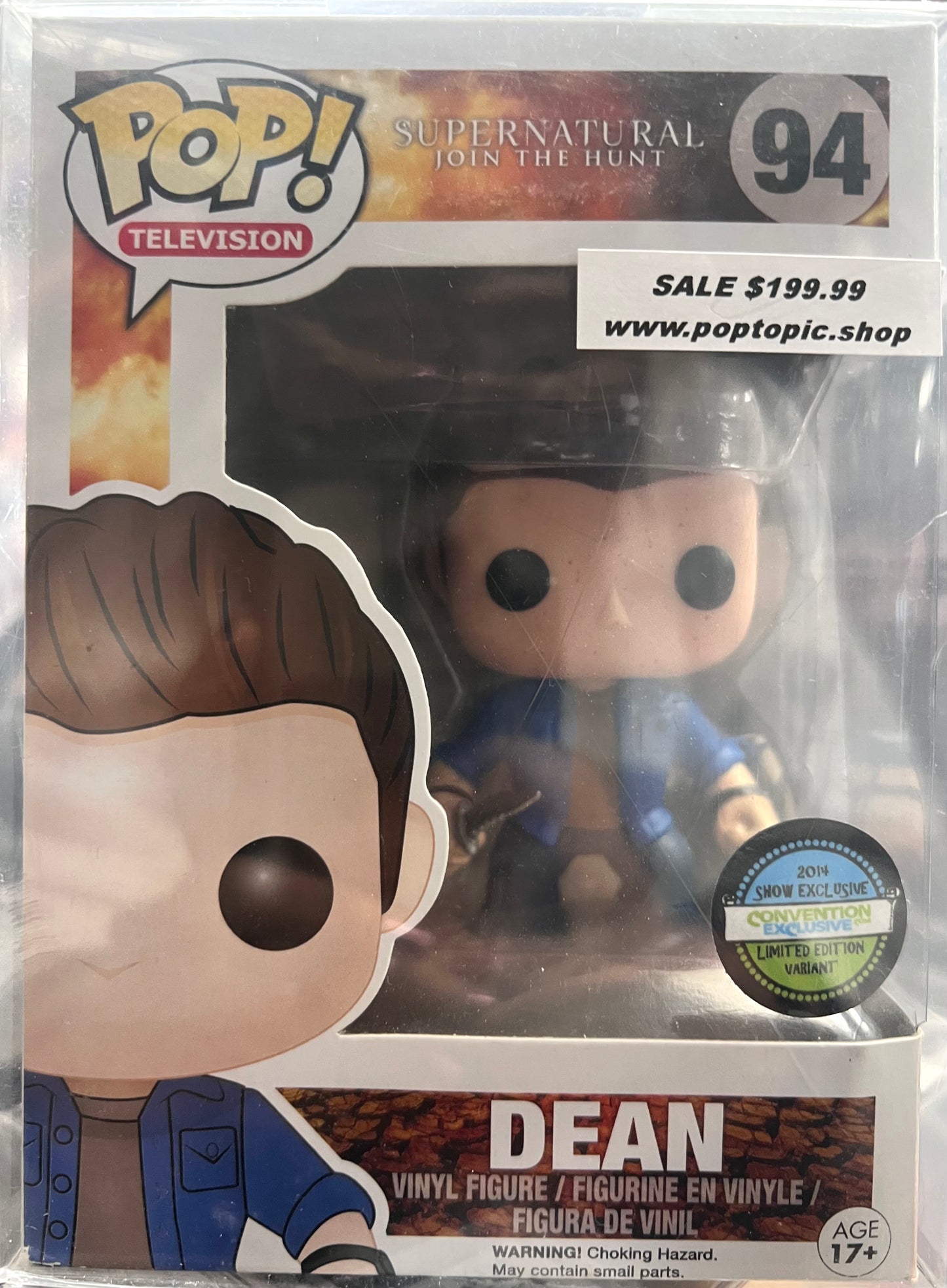 Funko Pop! Supernatural Join The Hunt - Dean 94 2014 Show Convention Exclusive Limited Edition Variant Figure + Pop Protector