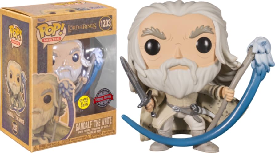 Funko Pop! The Lord of the Rings Gandalf The White 1203 Glows in the Dark Special Edition Figure + Free Protector