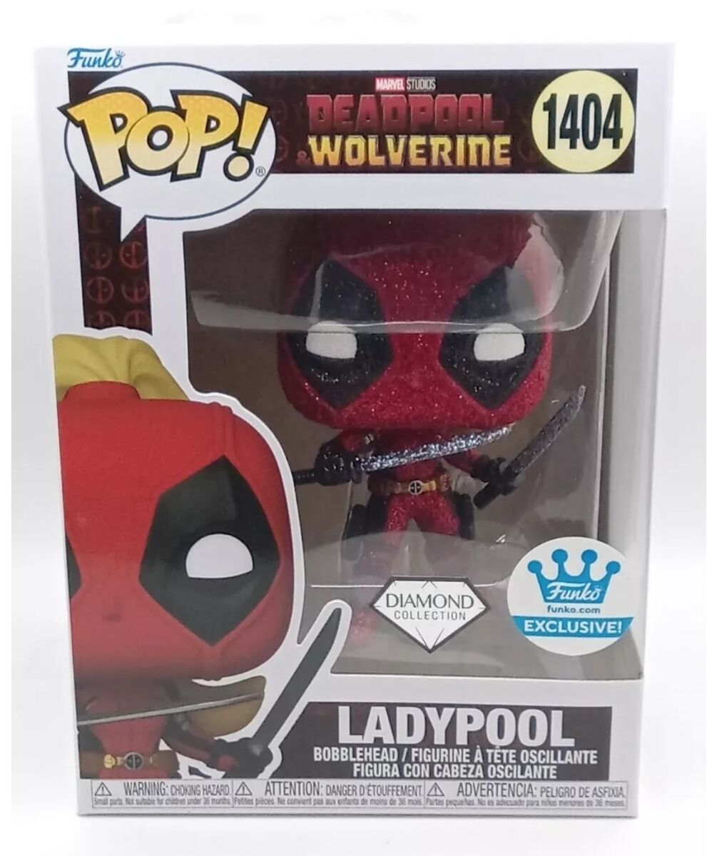 Funko Pop! Marvel Deadpool Wolverine : Ladypool 1404 Diamond Funko Shop Exclusive + Pop Protector