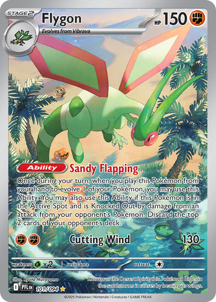Pokemon TCG! Flygon 2025 Phantasmal Flames #101/094 Illustration Rare