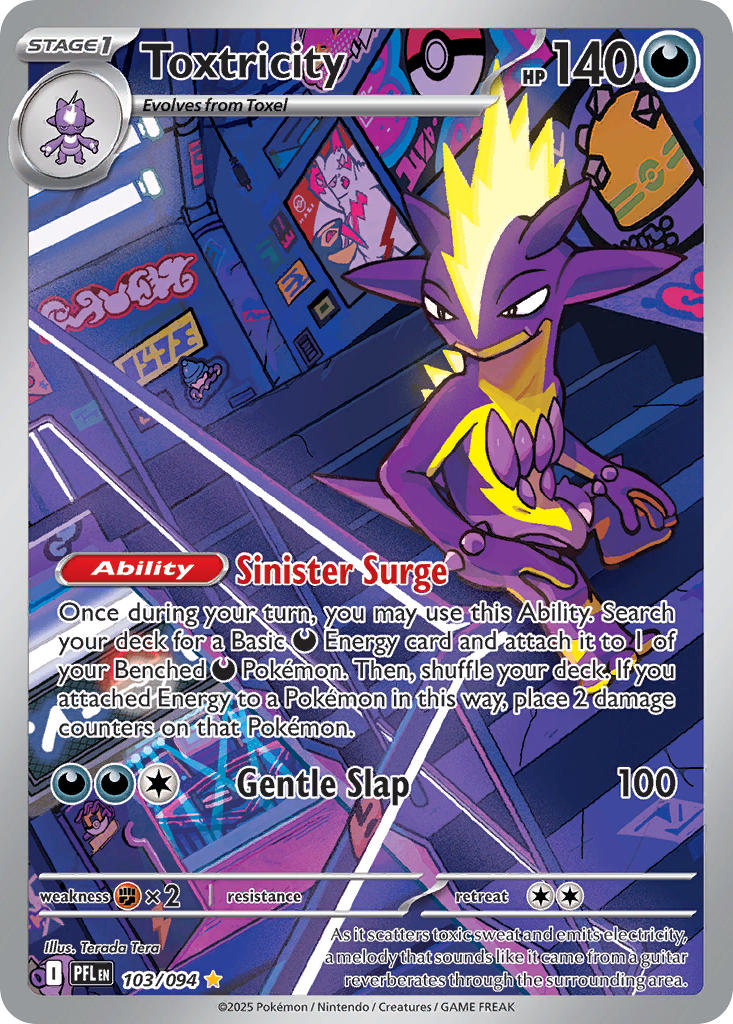 Pokemon TCG! Toxtricity 2025 Phantasmal Flames #103/094 Illustration Rare
