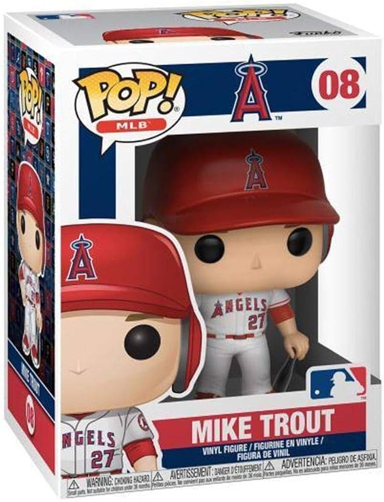 Funko Pop! MLB Los Angeles Mike Trout 08 Figure + Pop Protector