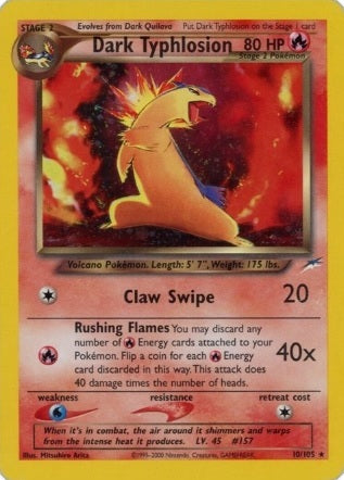 Pokemon TCG! Dark Typhlosion 2002 Neo Destiny Unlimited #10/105 Holo
