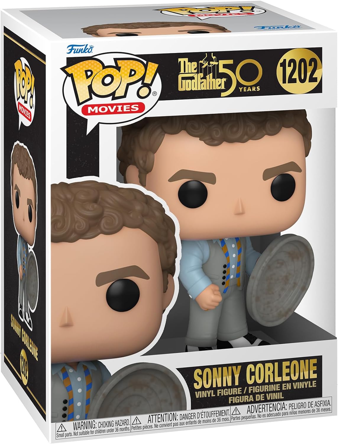 1202 Funko Pop! Movies: The Godfather 50th - Sonny Corleone (with Trash Can Lid) + PoP Protector