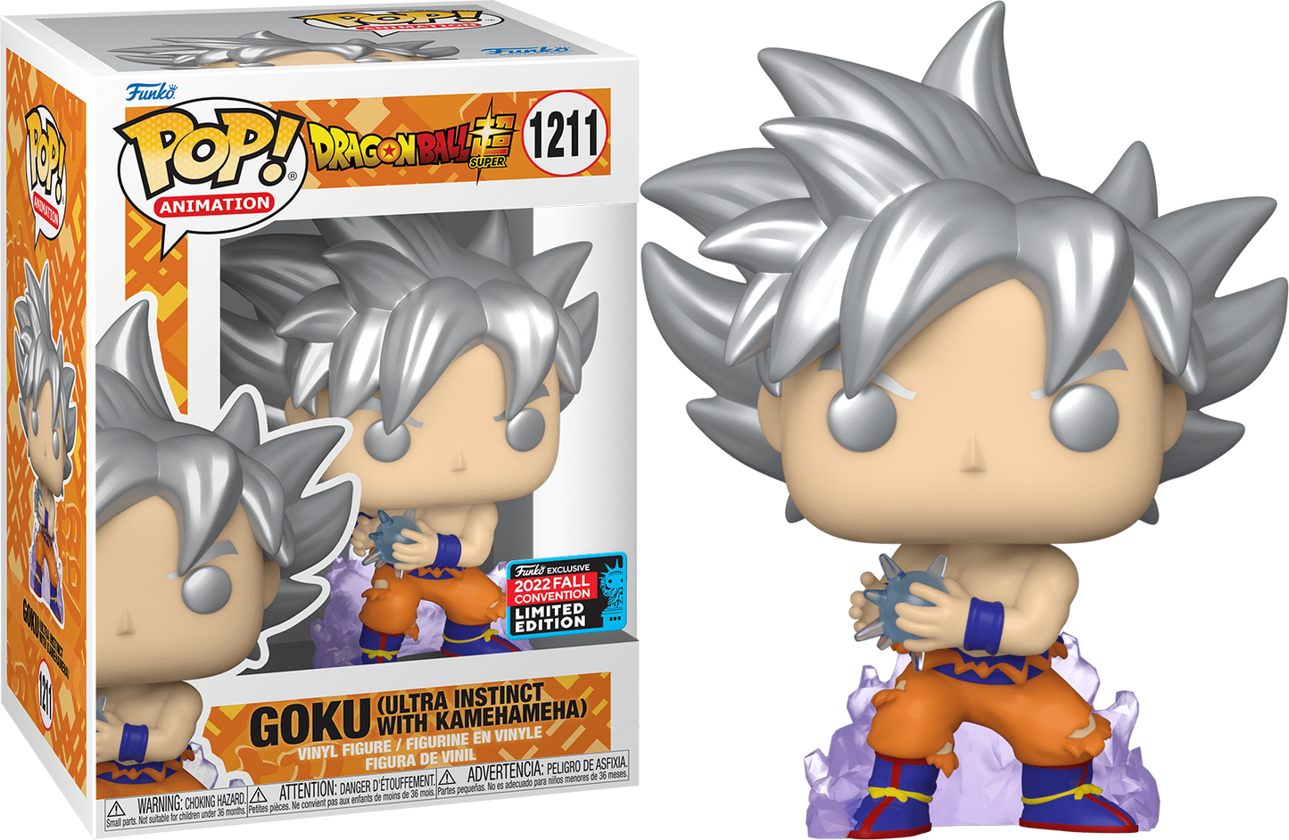 Funko Pop! Dragon Ball Super - Goku (Ultra Instinct with Kamehameha) 1211 Funko 2022 Fall Convention Exclusive + Protector