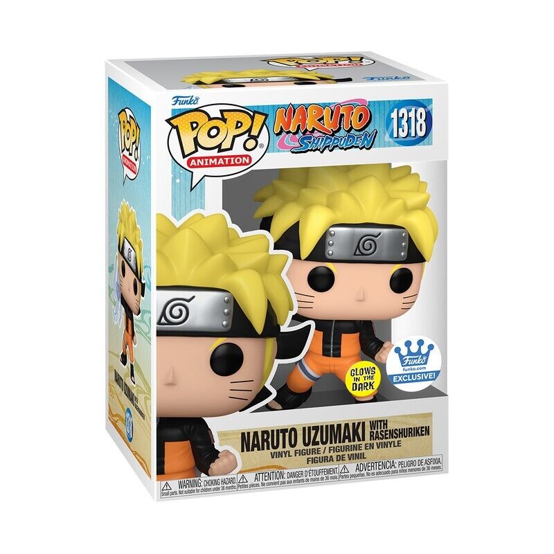 FUNKO POP NARUTO UZUMAKI WITH Ransenshuriken GLOW FUNKO SHOP EXCLUSIVE#1318 Figure+ PoP Protector