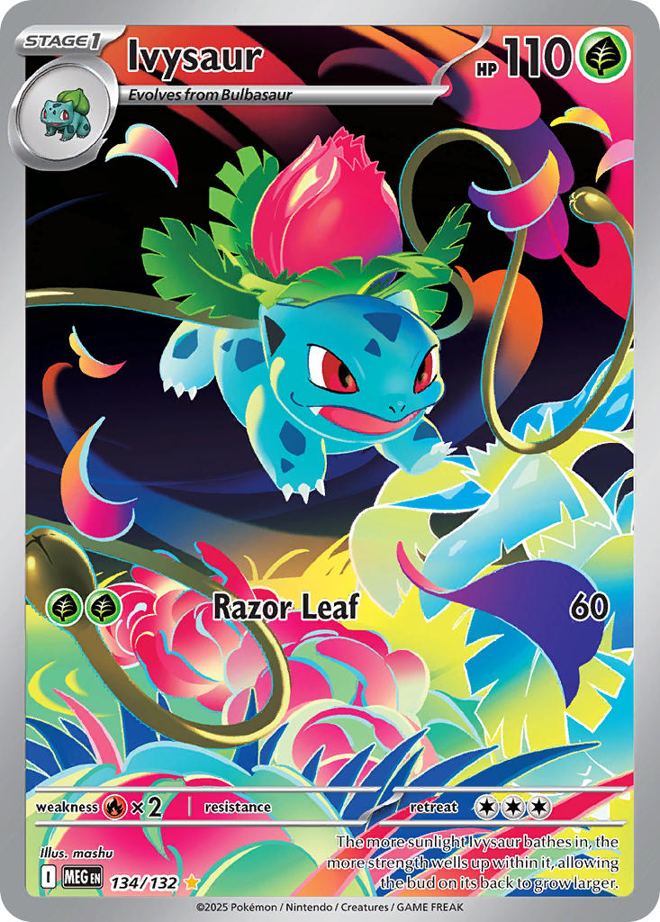 Pokemon TCG! Ivysaur 2025 Mega Evolution #134/132 Illustration Rare