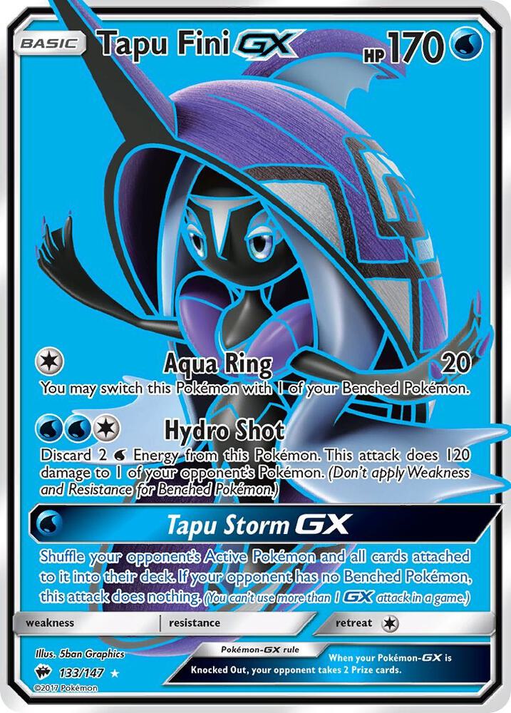Pokemon TCG! Tapu Fini GX (Full Art) - SM - Burning Shadows (SM03)