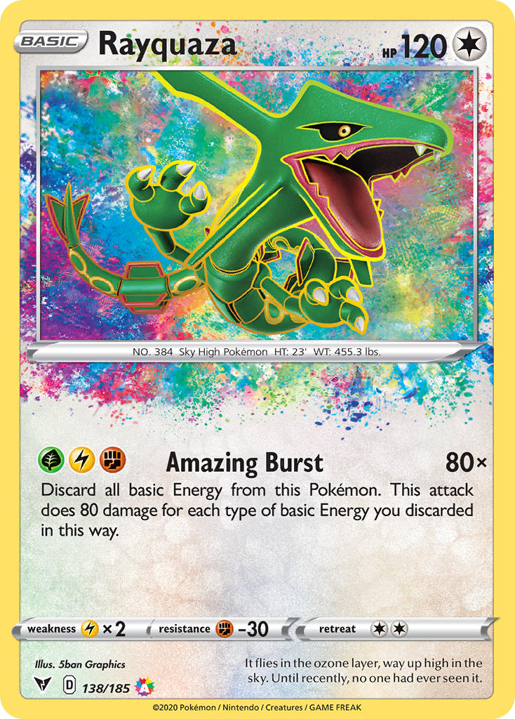 Pokemon TCG! Rayquaza 2020 Vivid Voltage #138/185 Amazing Rare