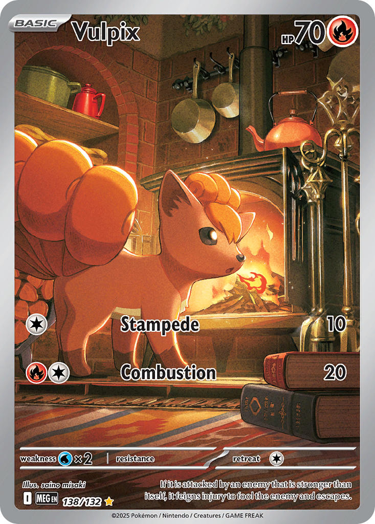 Pokemon TCG! Vulpix 2025 Mega Evolution #138/132 Illustration Rare Near Mint