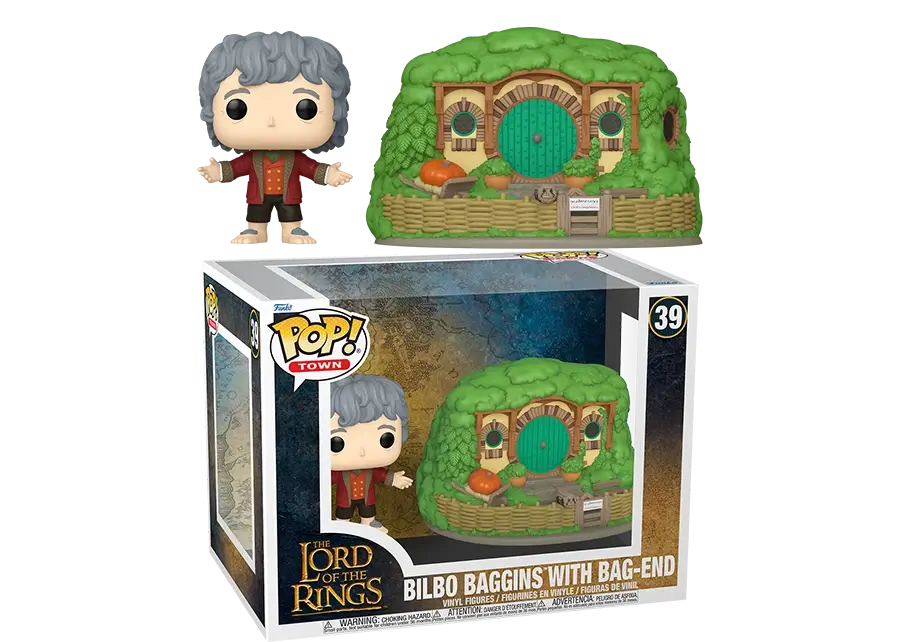Funko Pop! Town: The Lord of the Rings - Bilbo Baggins with Bag-End 39 Figure