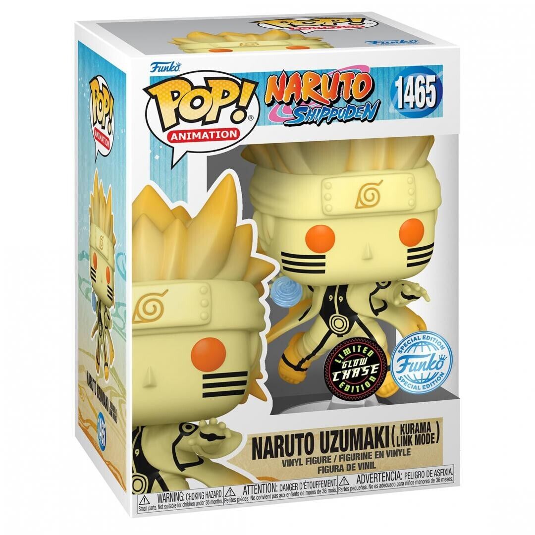 Funko Pop! 1465 Animation - Naruto Shippuden Naruto Link Mode Limited Edition Glow CHASE SPECIAL + PoP Protector