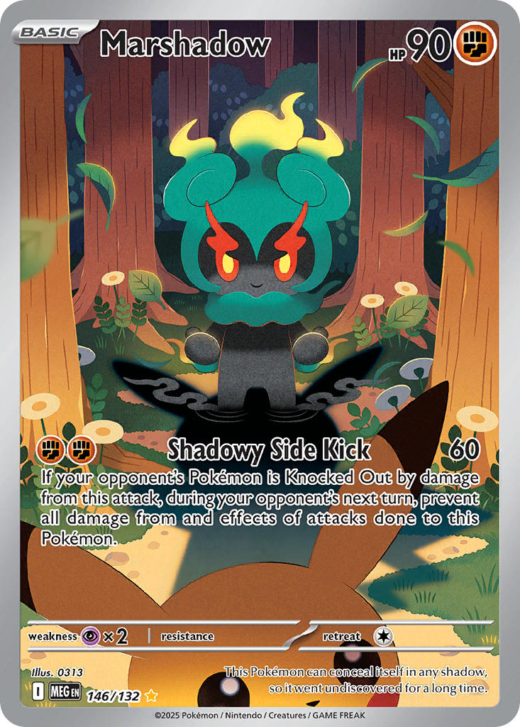 Pokemon TCG! Marshadow 2025 Mega Evolution #146/132 Illustration Rare
