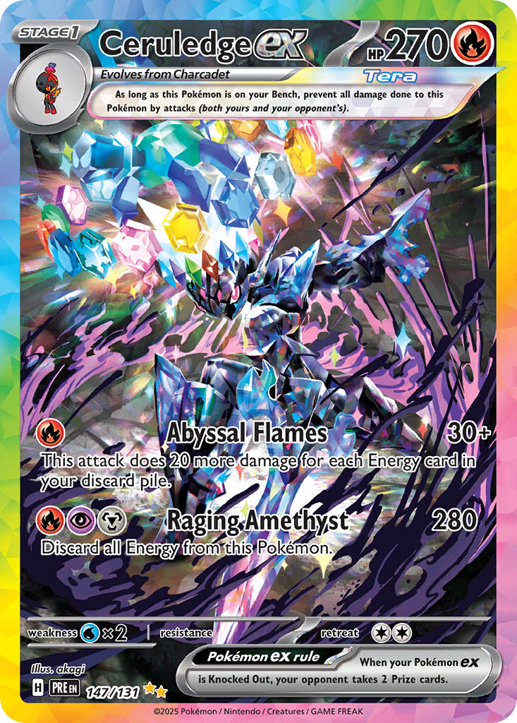 Pokemon TCG! Ceruledge ex 2025 Prismatic Evolutions #147/131 Special Illustration Rare Near Mint