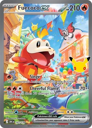 Pokemon TCG! Fuecoco ex 2026 30th Celebration #147/128