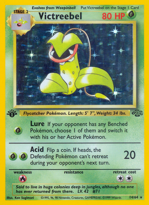 Pokemon TCG! Victreebel 1999 Jungle 1st Edition #14/64 Holo