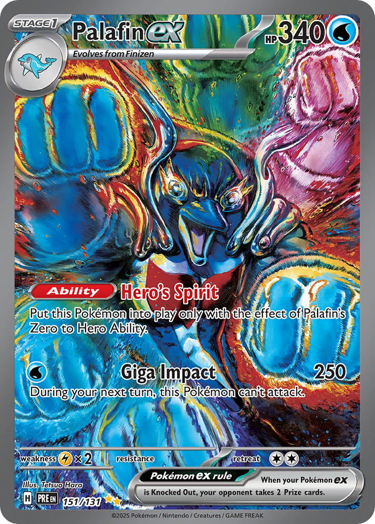 Pokemon TCG! Palafin ex 2025 Prismatic Evolutions #151/131 Special Illustration Rare Near Mint