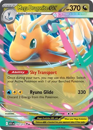 Pokemon TCG! Mega Dragonite ex 2026 Ascended Heroes #152/217 Ultra Rare