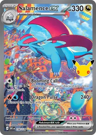 Pokemon TCG! Salamence ex 2026 30th Celebration #156/128