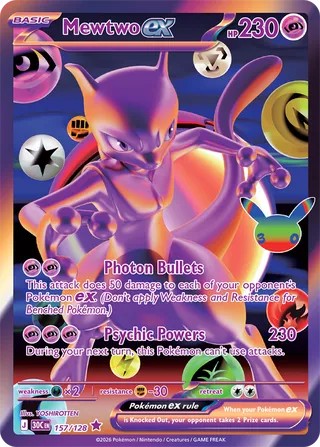 Pokemon TCG! Mewtwo ex 2026 30th Celebration #157/128 Near Mint