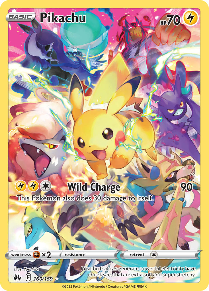 Pokemon TCG! Pikachu 2023 Crown Zenith #160/159 Secret Rare Near Mint
