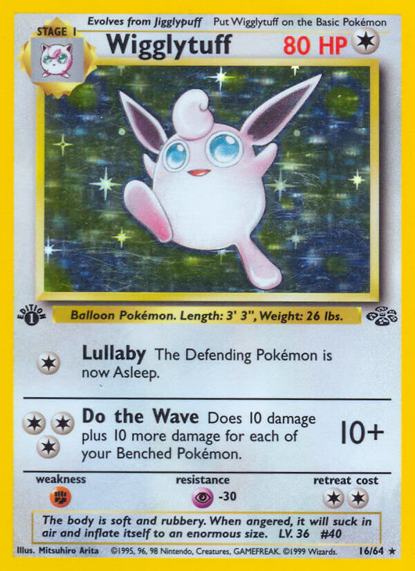 Pokemon TCG! Wigglytuff 1999 Jungle 1st Edition #16/64 Holo