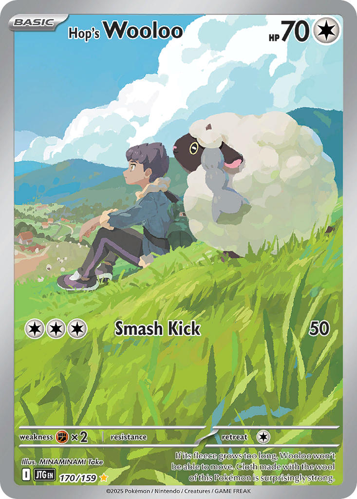 Pokemon TCG! Hop's Wooloo 2025 Journey Together #170/159 Illustration Rare