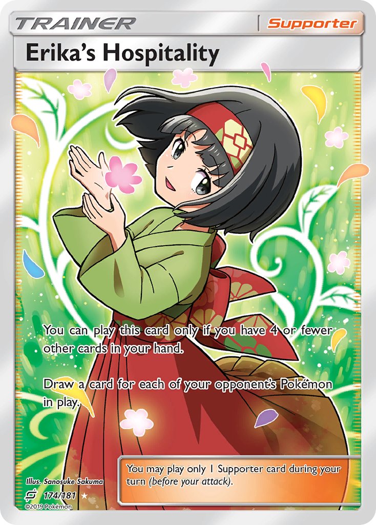 Pokemon TCG! Erika's Hospitality 2019 Team Up #174/181 Ultra Rare