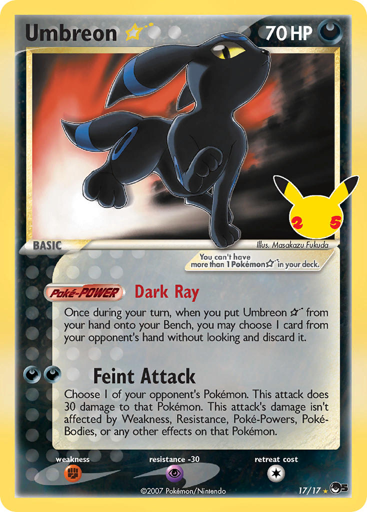 Pokemon TCG! Umbreon Star 2021 Celebrations #17/17 Ultra Rare