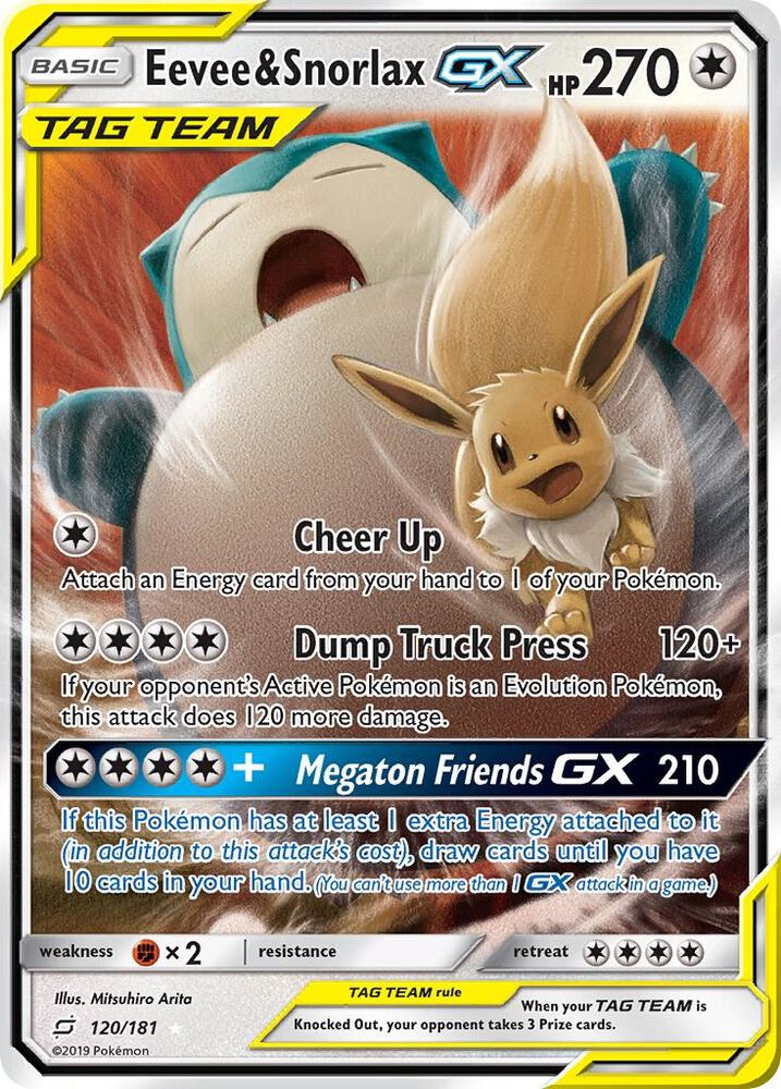 Pokemon TCG! Eevee & Snorlax GX - SM - Team Up (SM9)