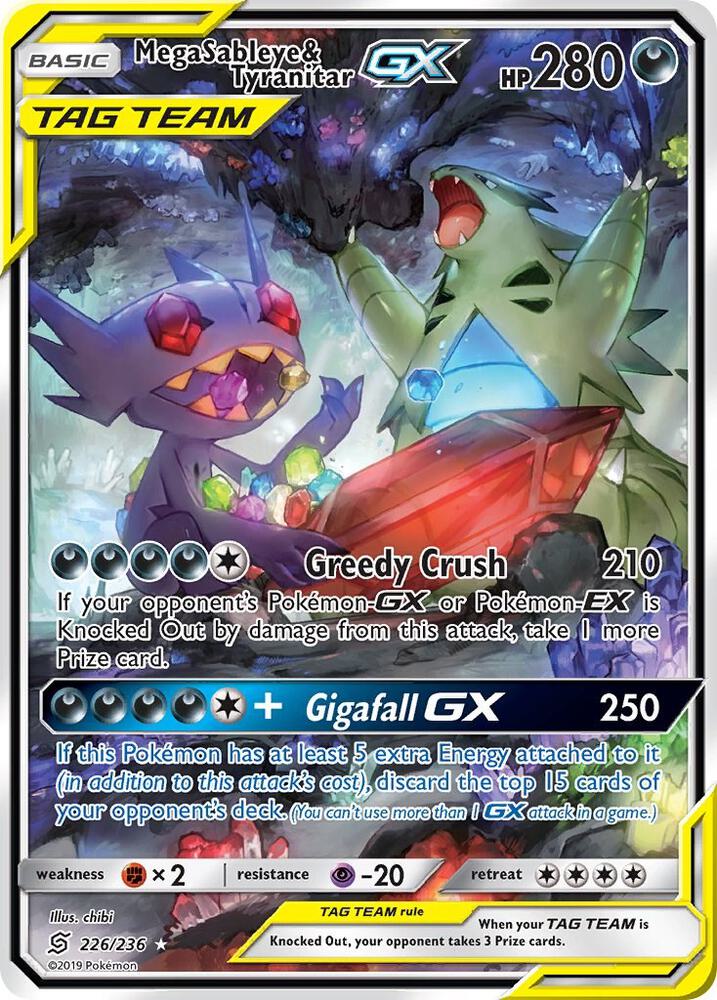 Pokemon TCG! Mega Sableye & Tyranitar GX (Alternate Full Art) - SM - Unified Minds (SM11)