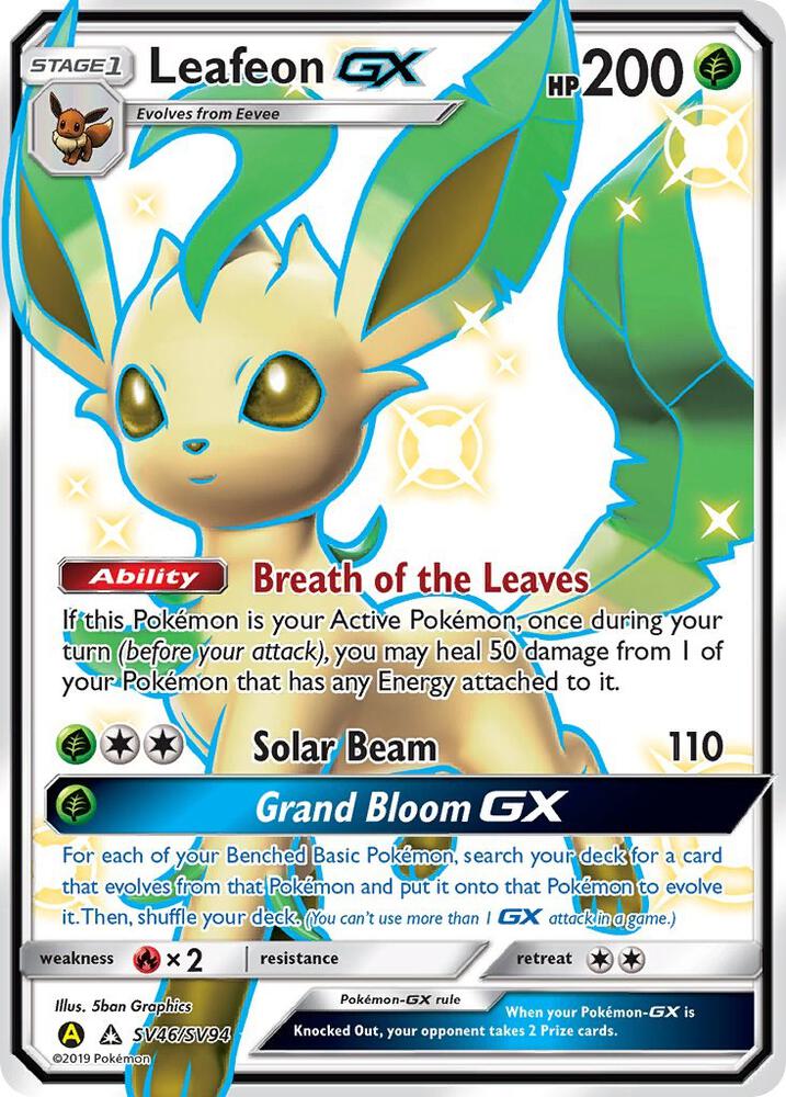 Pokemon TCG! Leafeon GX - Hidden Fates: Shiny Vault (HIF:SV)