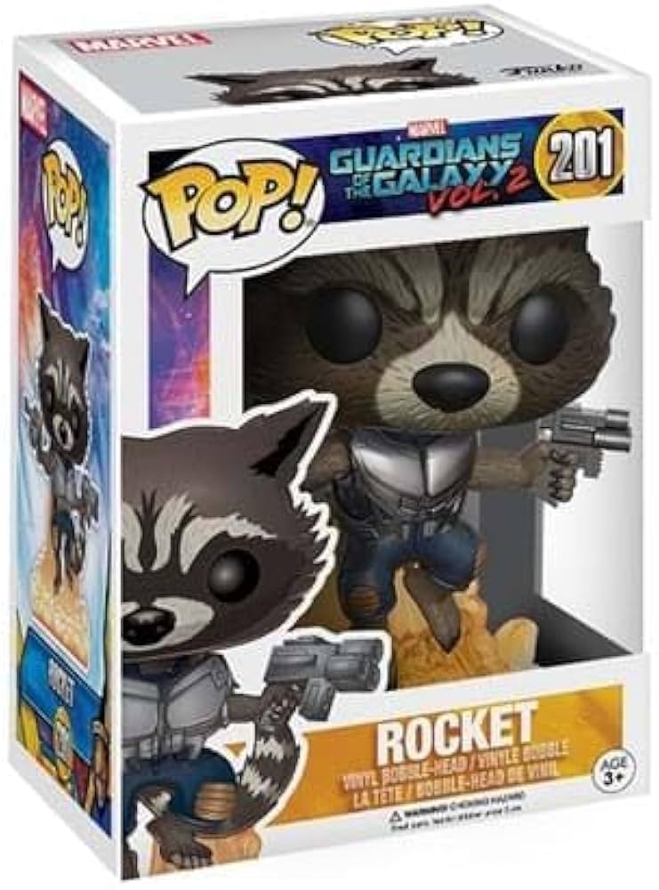 Funko Pop! Marvel Guardians of the Galaxy Vol. 2 Rocket 201 + Pop Protector