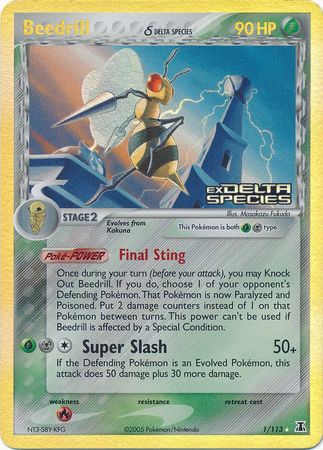 Pokemon TCG! Beedrill 2005 EX Delta Species #1/113 Reverse Holo
