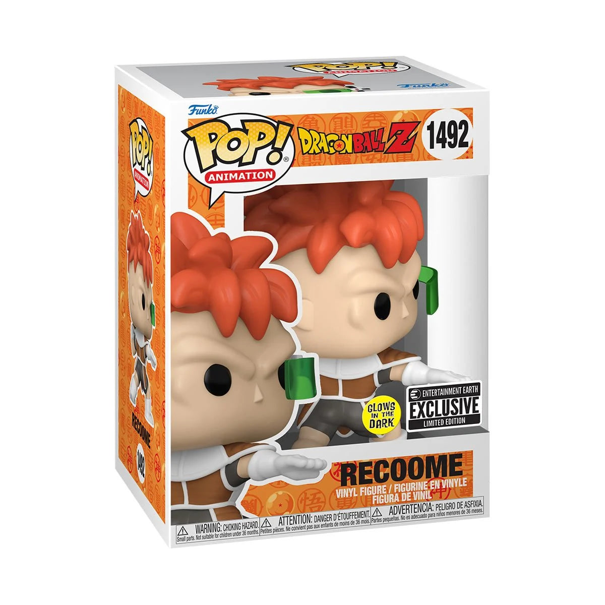 Funko Pop! Dragon Ball Z Recoome 1492 Glow-in-the-Dark Entertainment Earth Exclusive + FREE PROTECTOR