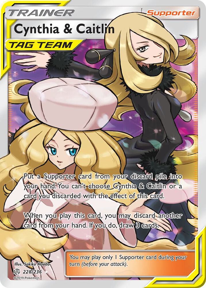 Pokemon TCG! Cynthia & Caitlin (Full Art) - SM - Cosmic Eclipse (SM12)