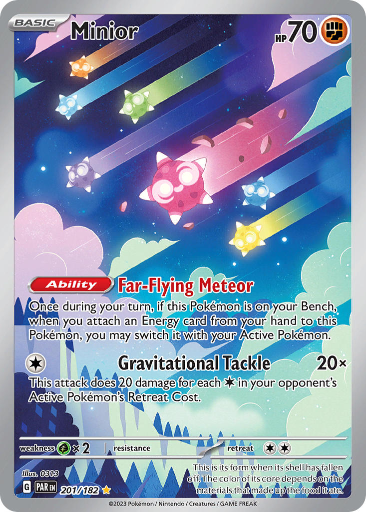 Pokemon TCG! Minior 2023 Paradox Rift #201/182 Illustration Rare