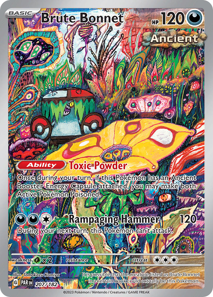 Pokemon TCG! Brute Bonnet 2023 Paradox Rift #207/182 Illustration Rare Near Mint