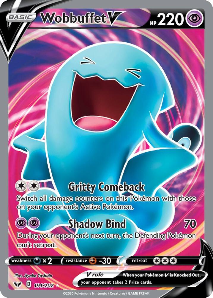 Pokemon TCG! Wobbuffet V (Full Art) - SWSH01: Sword & Shield Base Set (SWSH01)