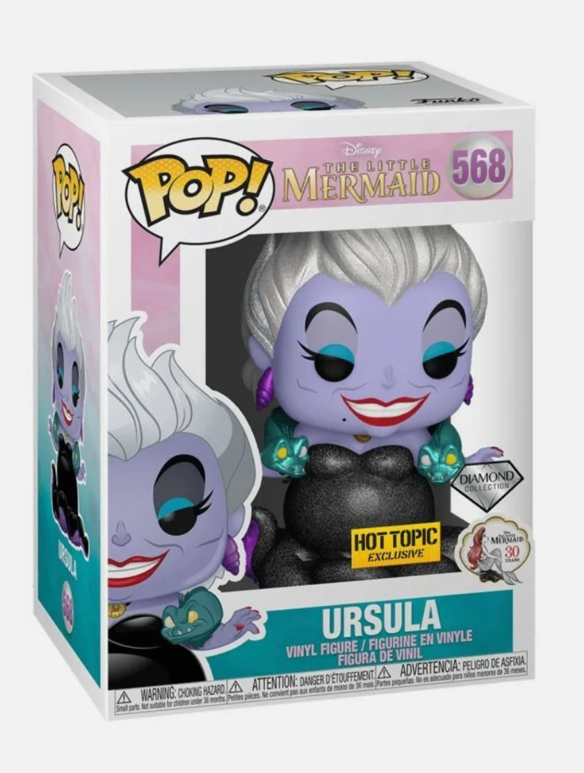 Funko Pop! Disney The Little Mermaid 30 Years - Ursula 568 Diamond Hot Topic Exclusive + Free Protector
