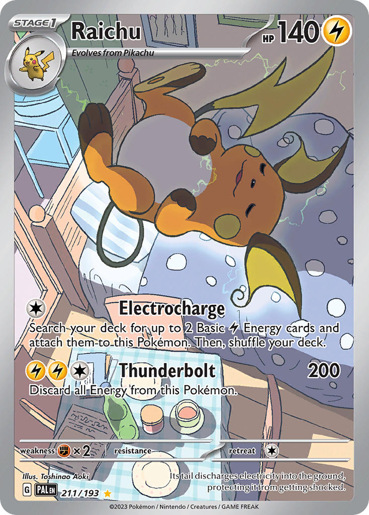 Pokemon TCG! Raichu 2023 Paldea Evolved #211/193 Illustration Rare