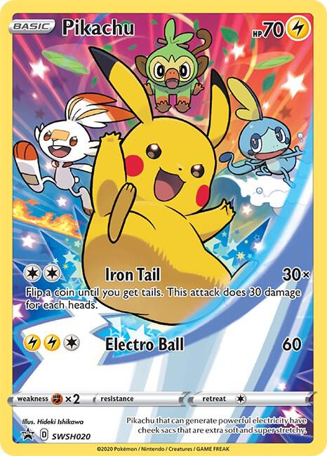 Pokemon TCG! Pikachu - SWSH020 - SWSH: Sword & Shield Promo Cards (SWSD)
