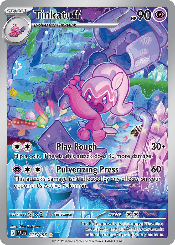 Pokemon TCG! Tinkatuff 2023 Paldea Evolved #217/193 Illustration Rare