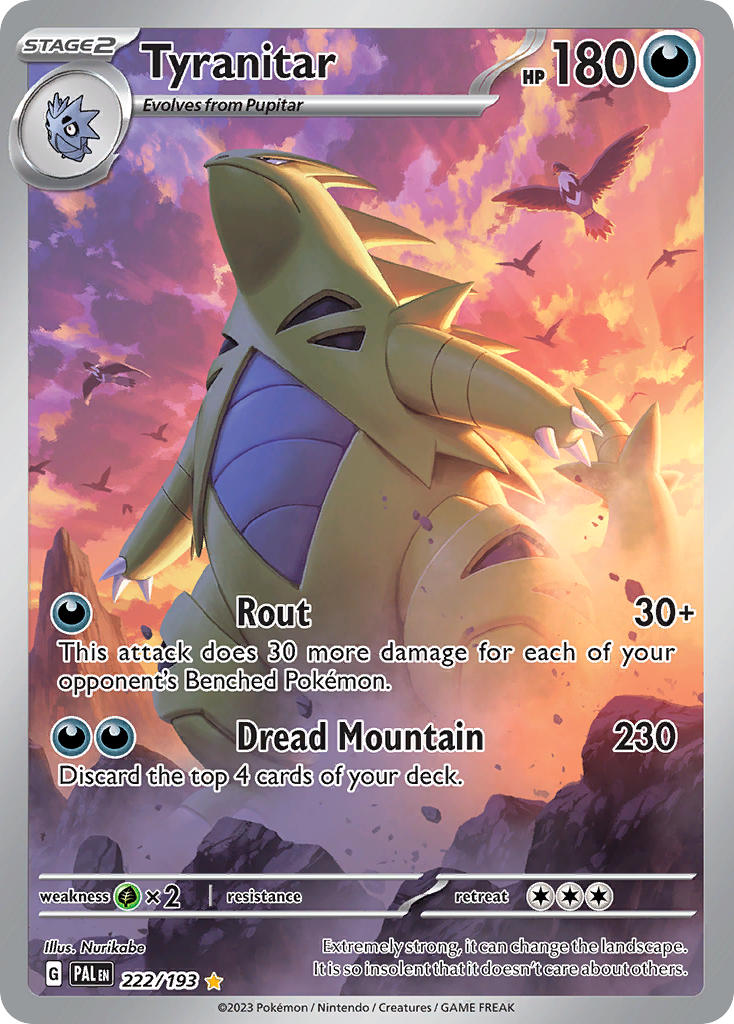 Pokemon TCG! Tyranitar 2023 Paldea Evolved #222/193 Illustration Rare