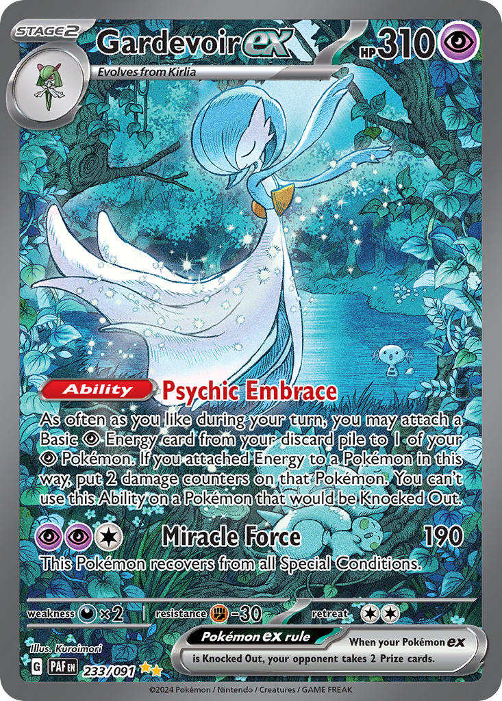 Pokemon TCG! Gardevoir ex 2024 Paldean Fates #233/091 Special Illustration Rare Near Mint