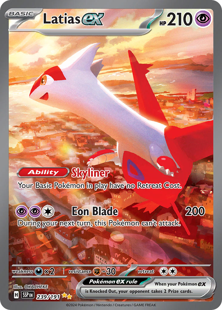 Pokemon TCG! Latias ex 2024 Surging Sparks #239/191 Special Illustration Rare Near Mint