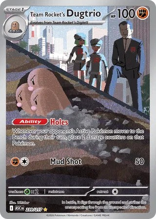 Pokemon TCG! Team Rocket's Dugtrio 2026 Ascended Heroes #239/217 Illustration Rare