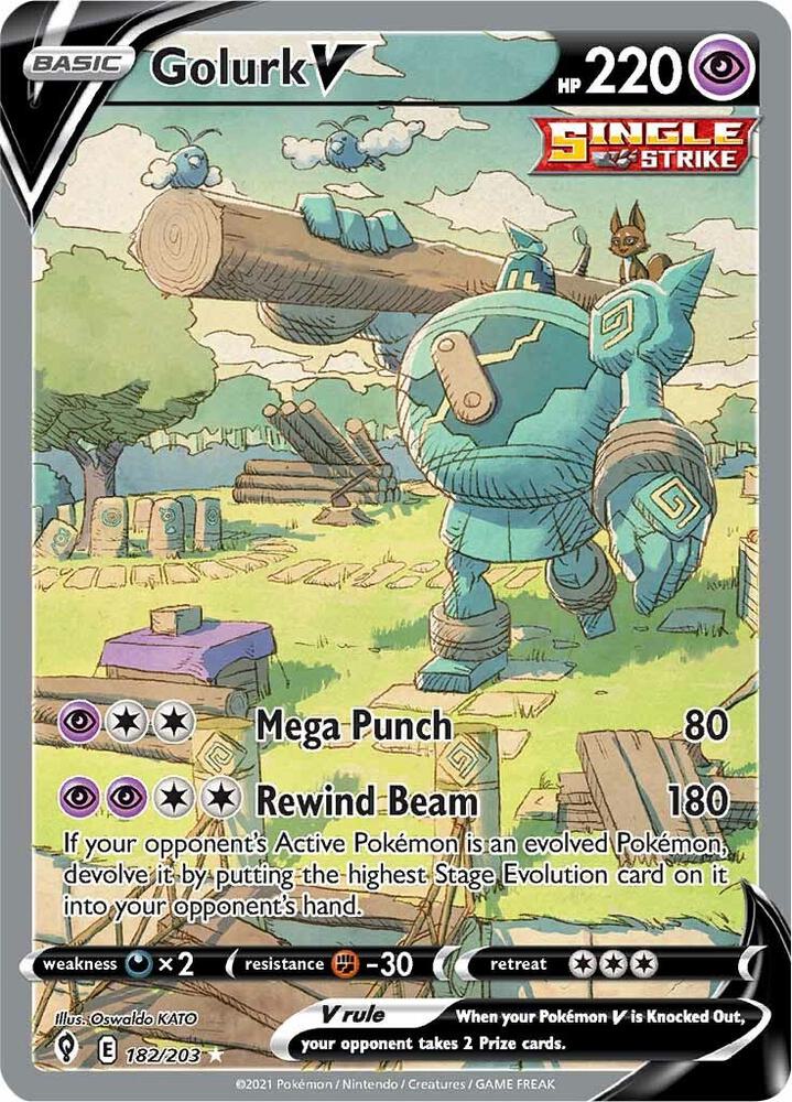 Pokemon TCG! Golurk V (Alternate Full Art) - SWSH07: Evolving Skies (SWSH07)