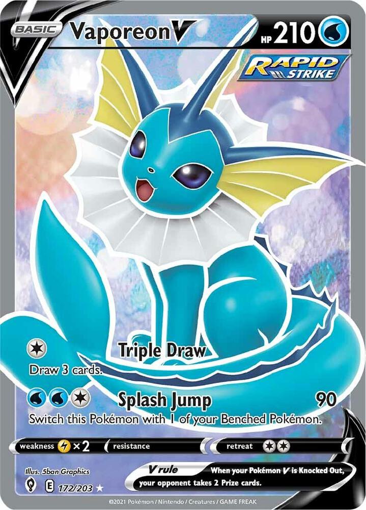 Pokemon TCG! Vaporeon V (Full Art) - SWSH07: Evolving Skies (SWSH07)